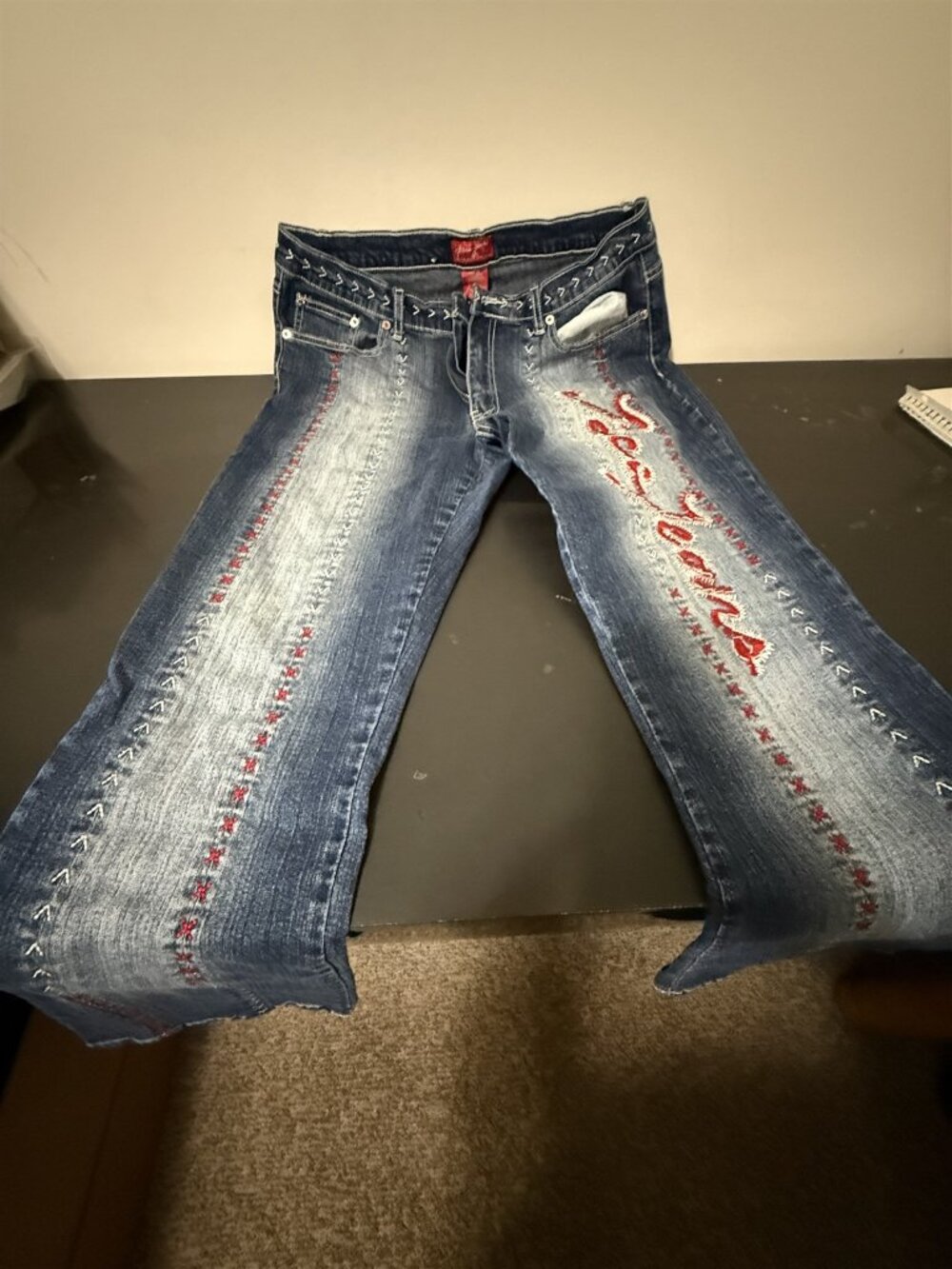 Poco Blue Jeans Embroidered Front Legs & Back Pockets Women's Junior Size 13